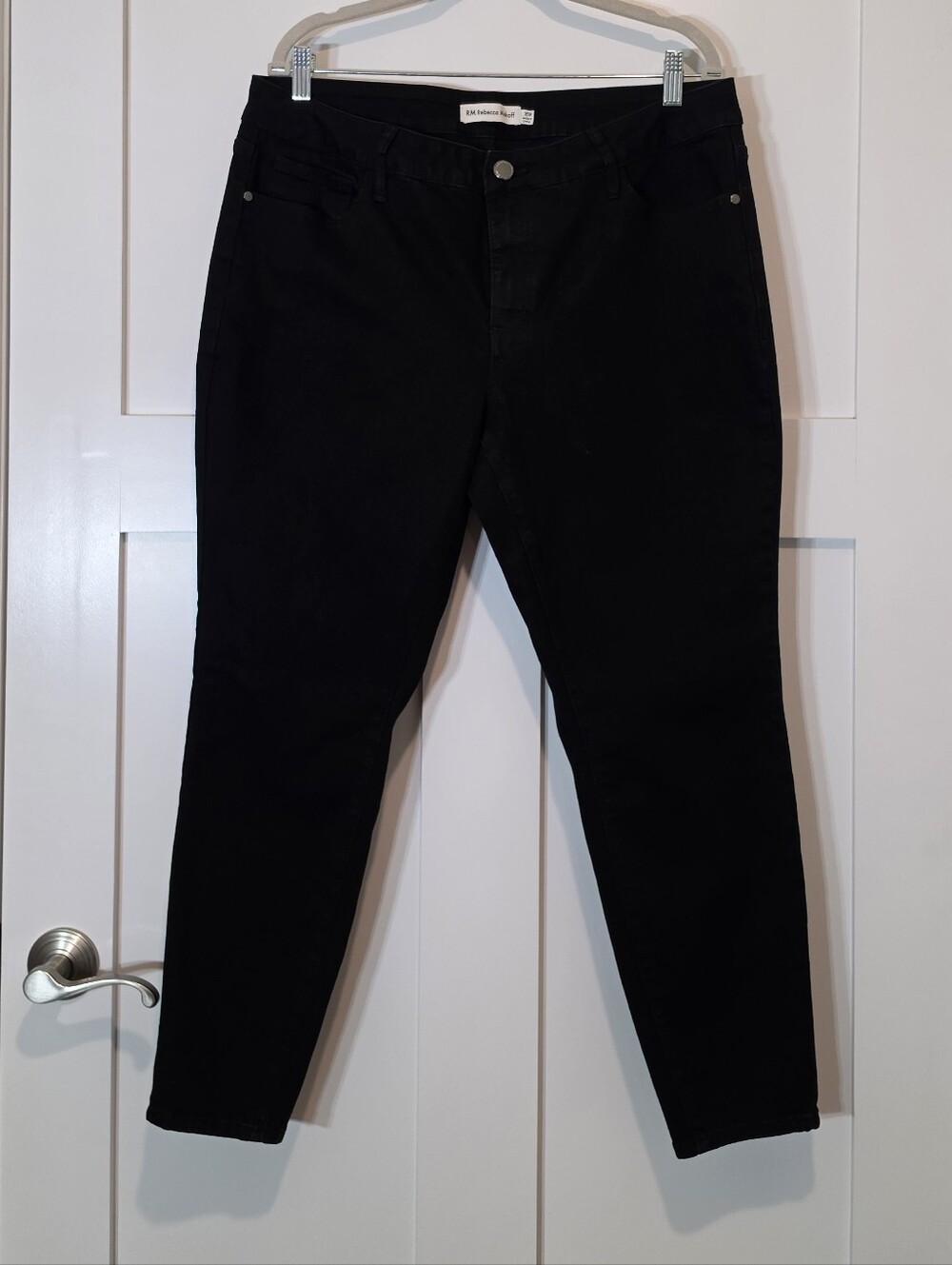 RM Rebecca Minkoff Cropped Black  Slim Skinny Fit Jeans Hi Rise Stretch Size 16W